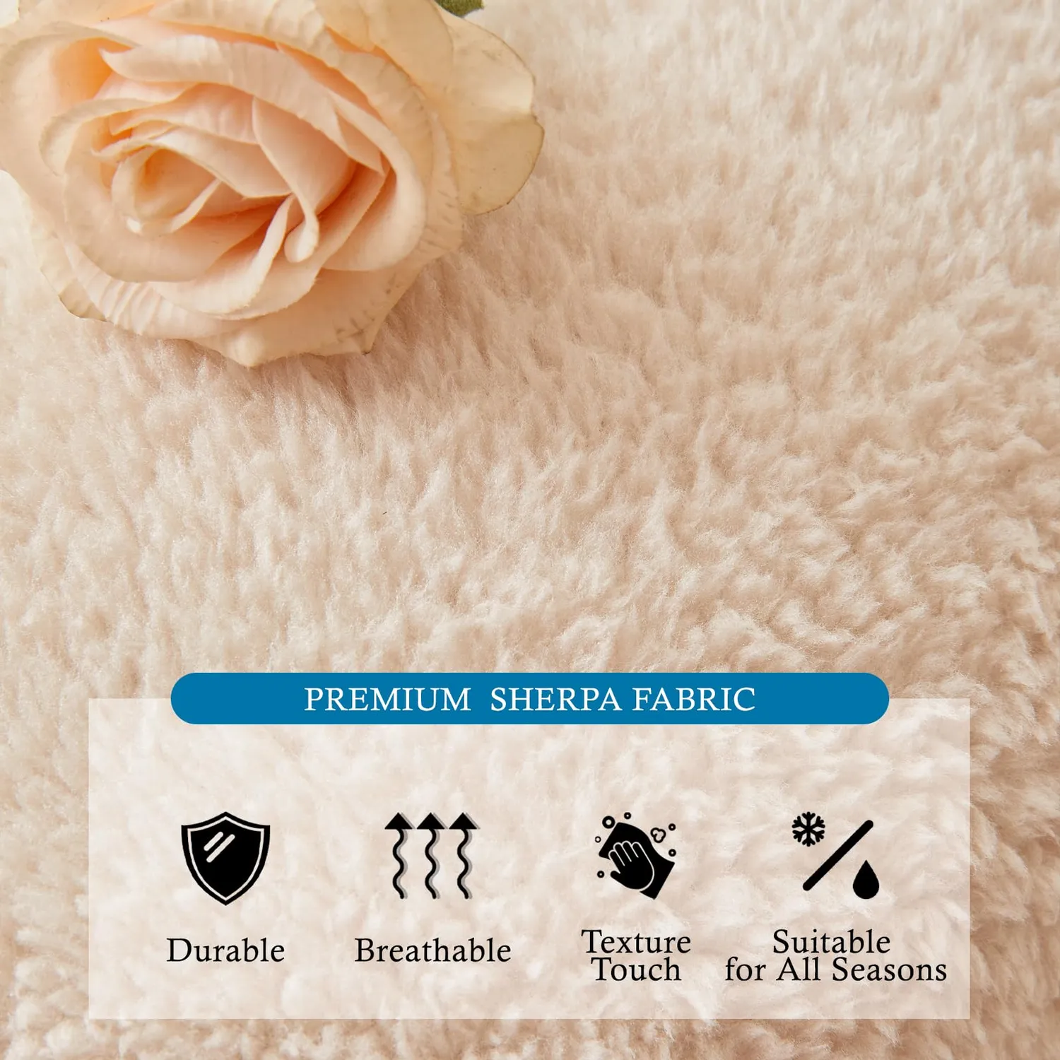 HonunGron Armlehnenschoner Lamm Beige 1-Sitzer 3Stk
