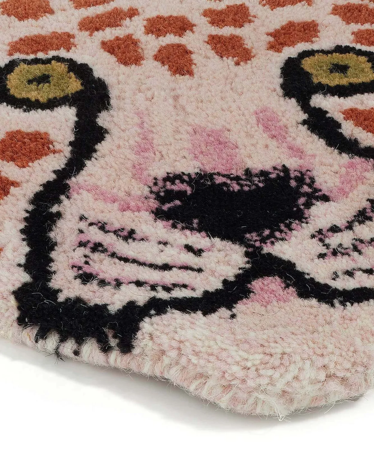 Doing Goods Pinky Leopard Kopf Teppich Wolle rosa