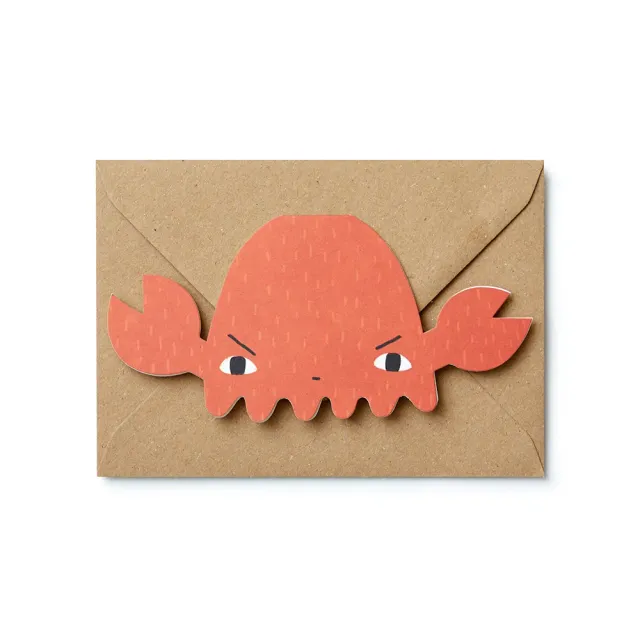 Donna Wilson Crabbie Grußkarte 15x7 cm Recyclingkarton