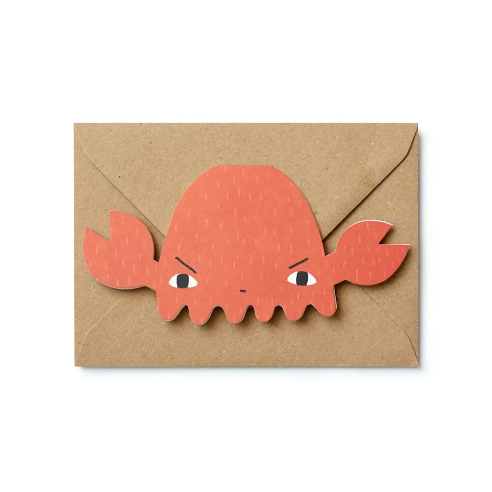 Donna Wilson Crabbie Grußkarte 15x7 cm Recyclingkarton