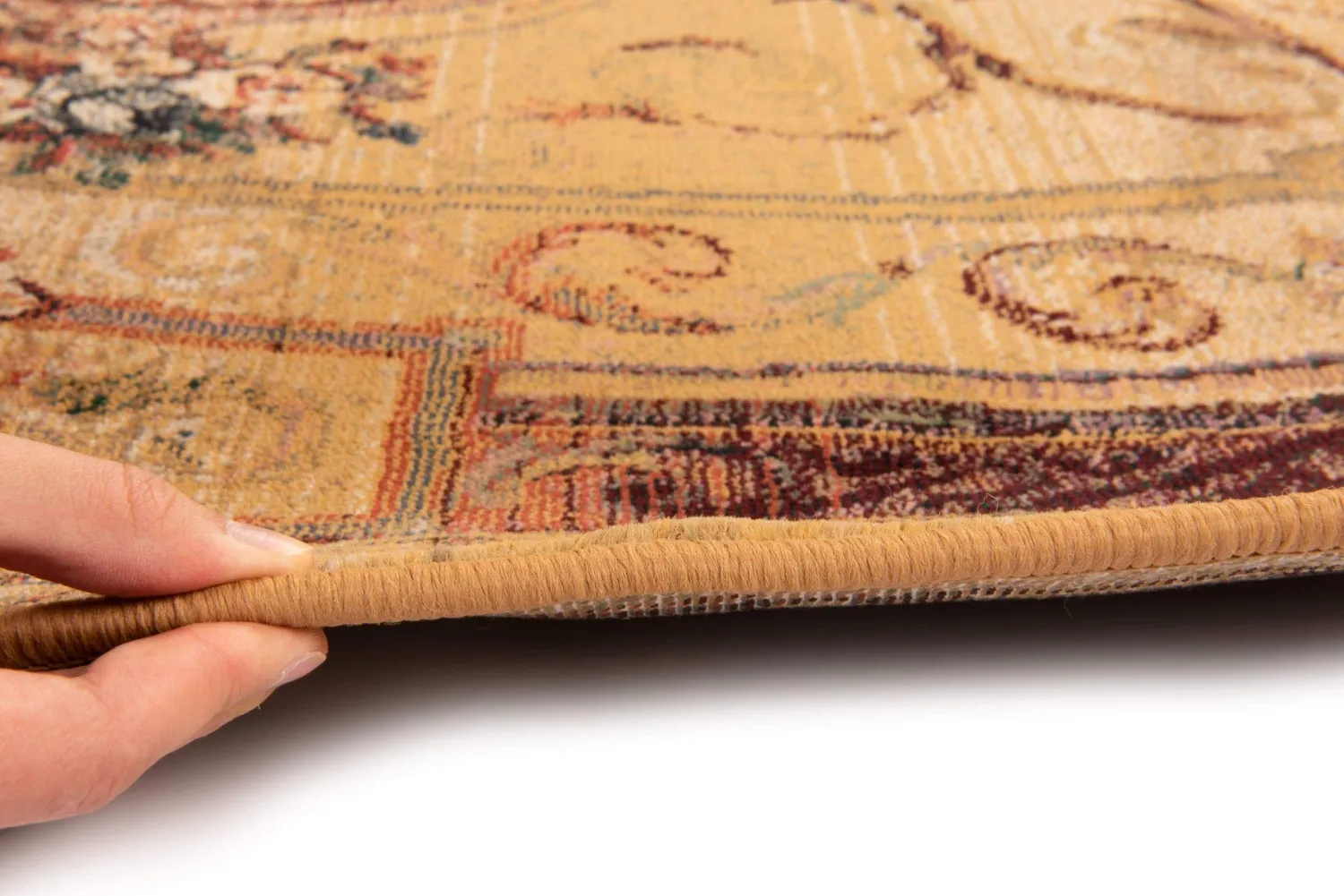 THEKO Gabiro Orientteppich 68x135 Beige-Gold Polypropylen