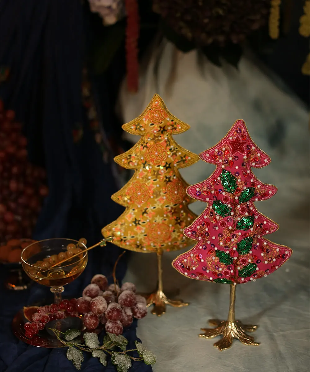 Doing Goods Whimsy Deko-Tannenbaum 30cm Rosa Stoff