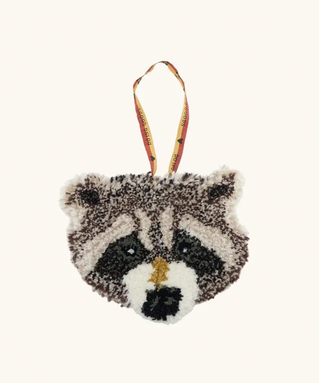 Doing Goods Rowdy Waschbär Wandanhänger Wolle 20x16 cm braun