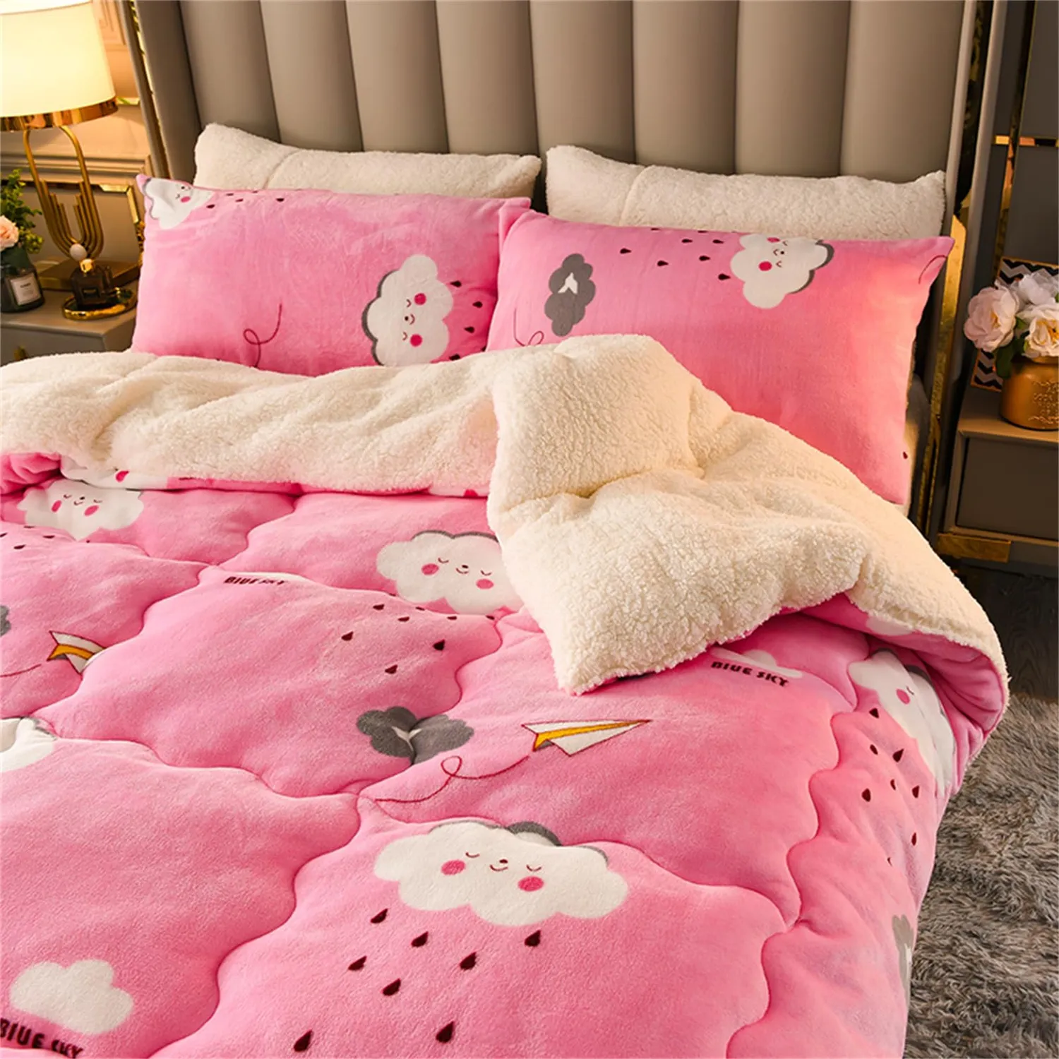 HonunGron Bettdecke Winter 150x200cm 2,5kg Rosa extra warm