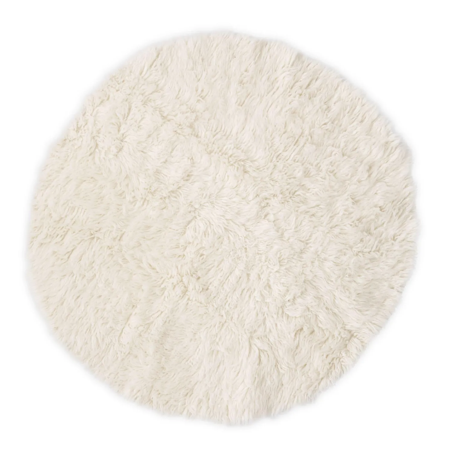 THEKO Flokos 1250 Teppich Natur 100 cm rund Schurwolle