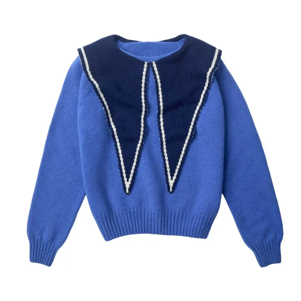 Donna Wilson Audrey Pullover Damen Lammwolle Blau