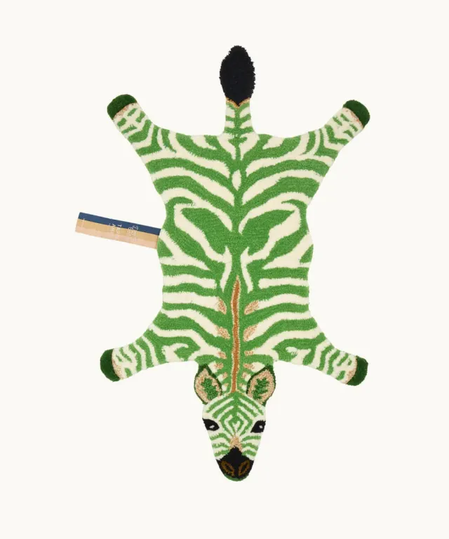 Doing Goods Grassy Zebra Petit Teppich 106x66 grün