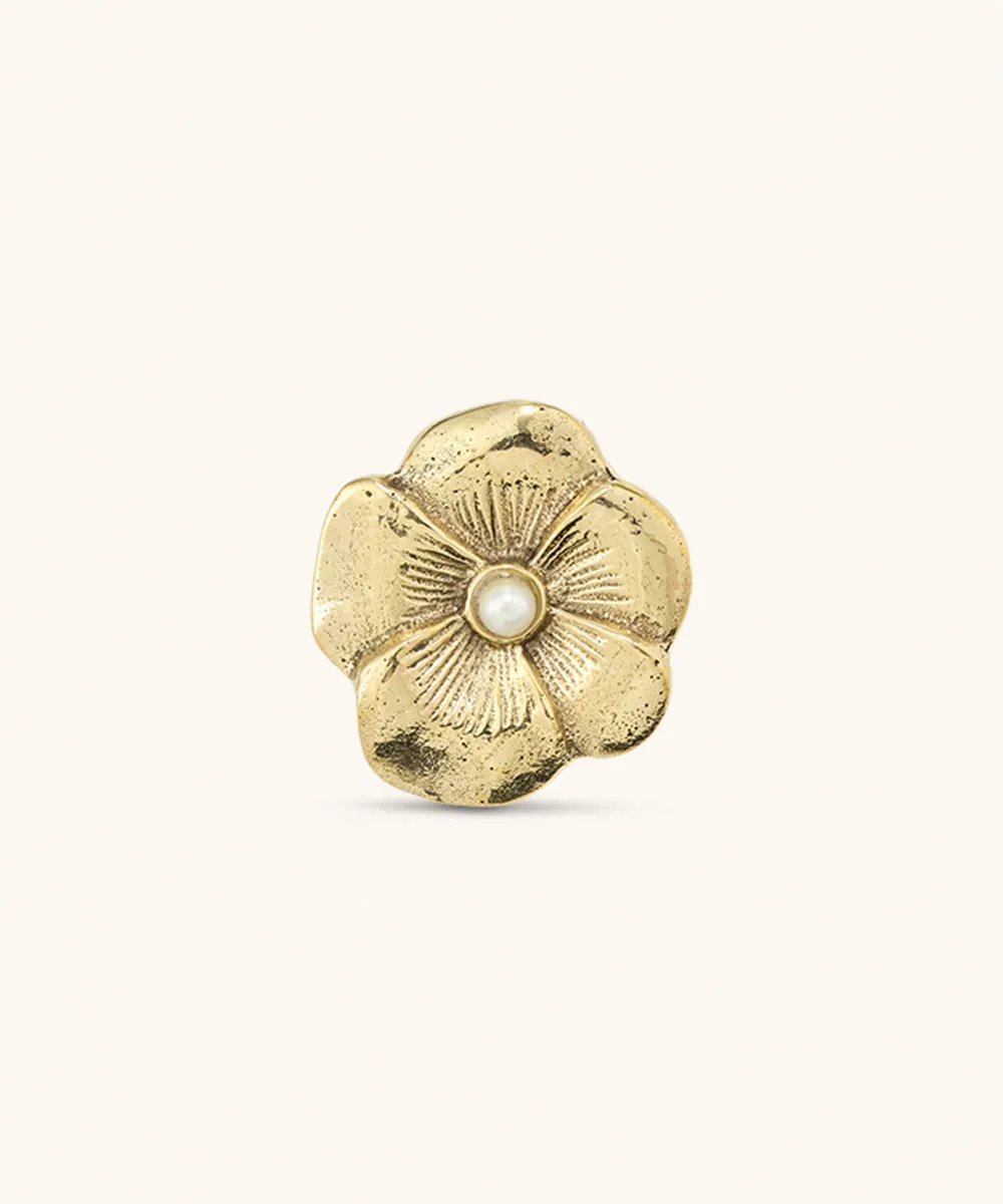 Doing Goods Zoey Fleur Möbelknopf Blume Messing gold