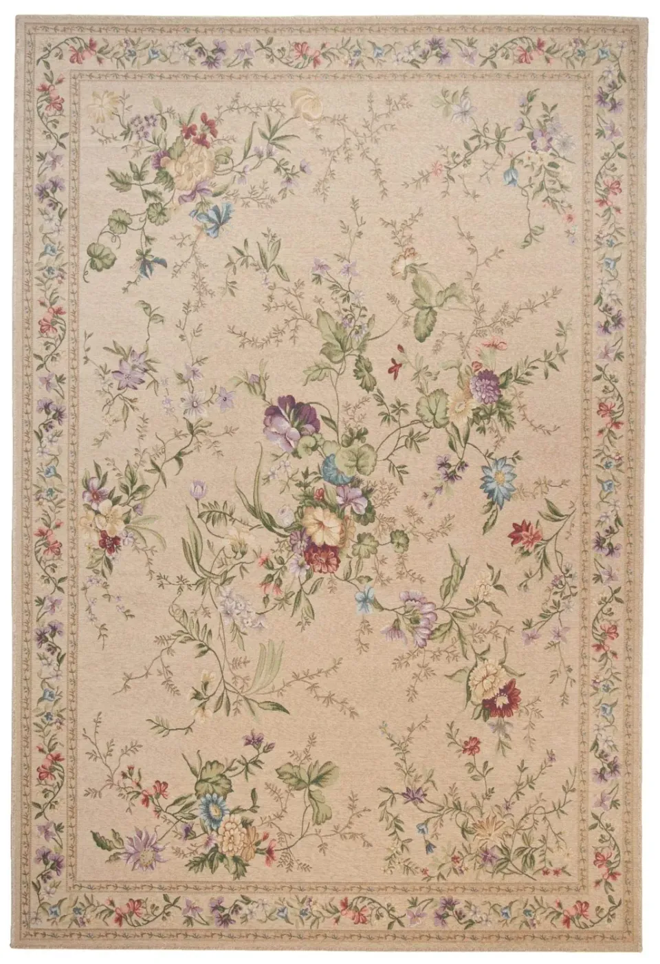 THEKO Flomi Teppich 60x90 cm Beige Floral flach