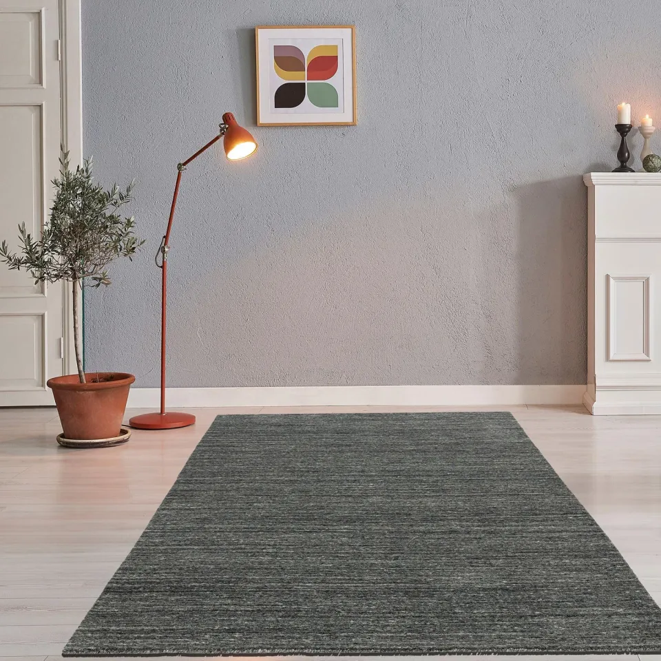 THEKO Pure Teppich 140x200 Schurwolle Uni