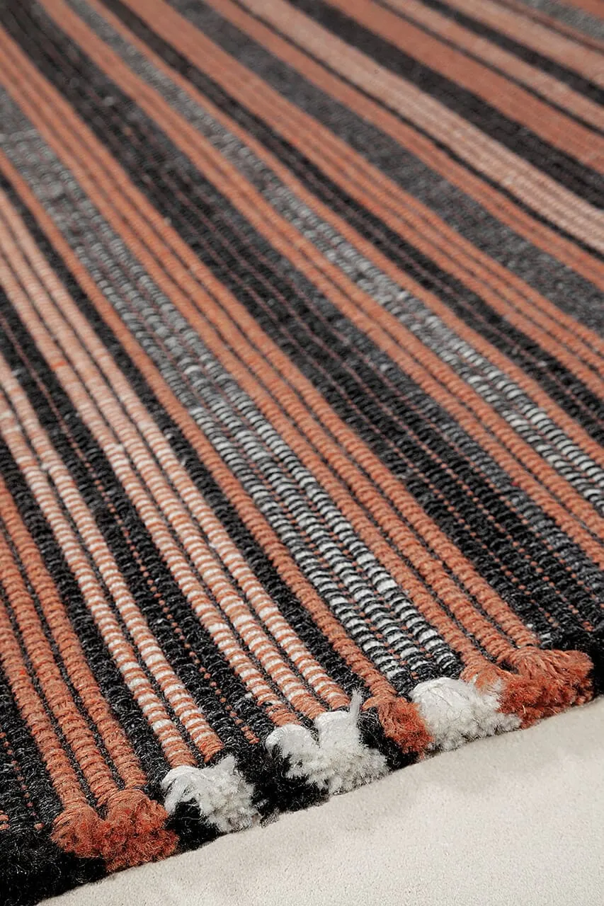 Amini Prune Teppich 240x80cm Recycling-PET rustikal