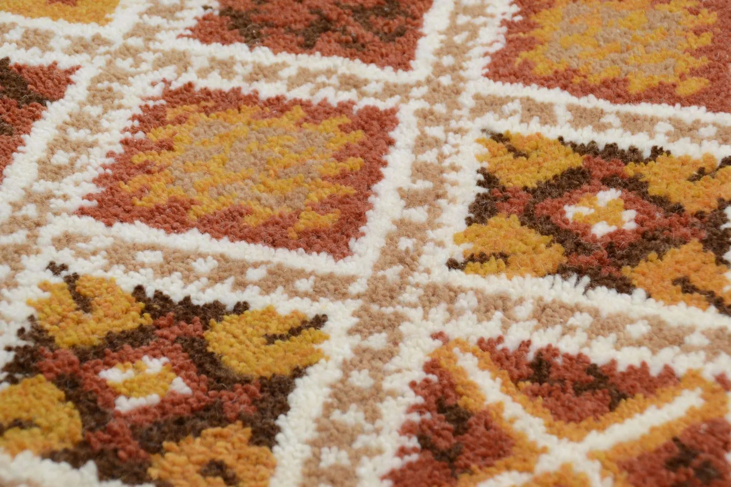 THEKO Marmoucha Berberteppich 70x140 terra beige Schurwolle