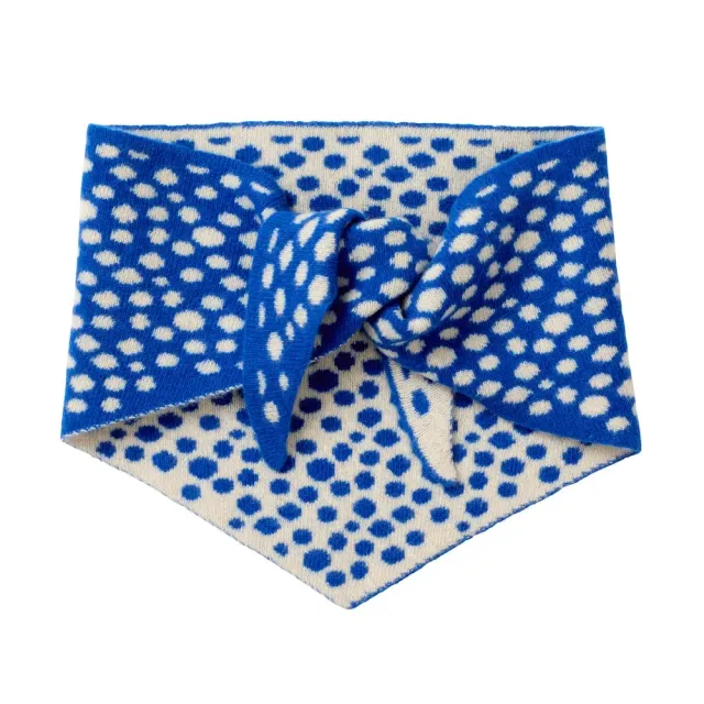 Donna Wilson Blue Spotty Halstuch Wolle 100x27
