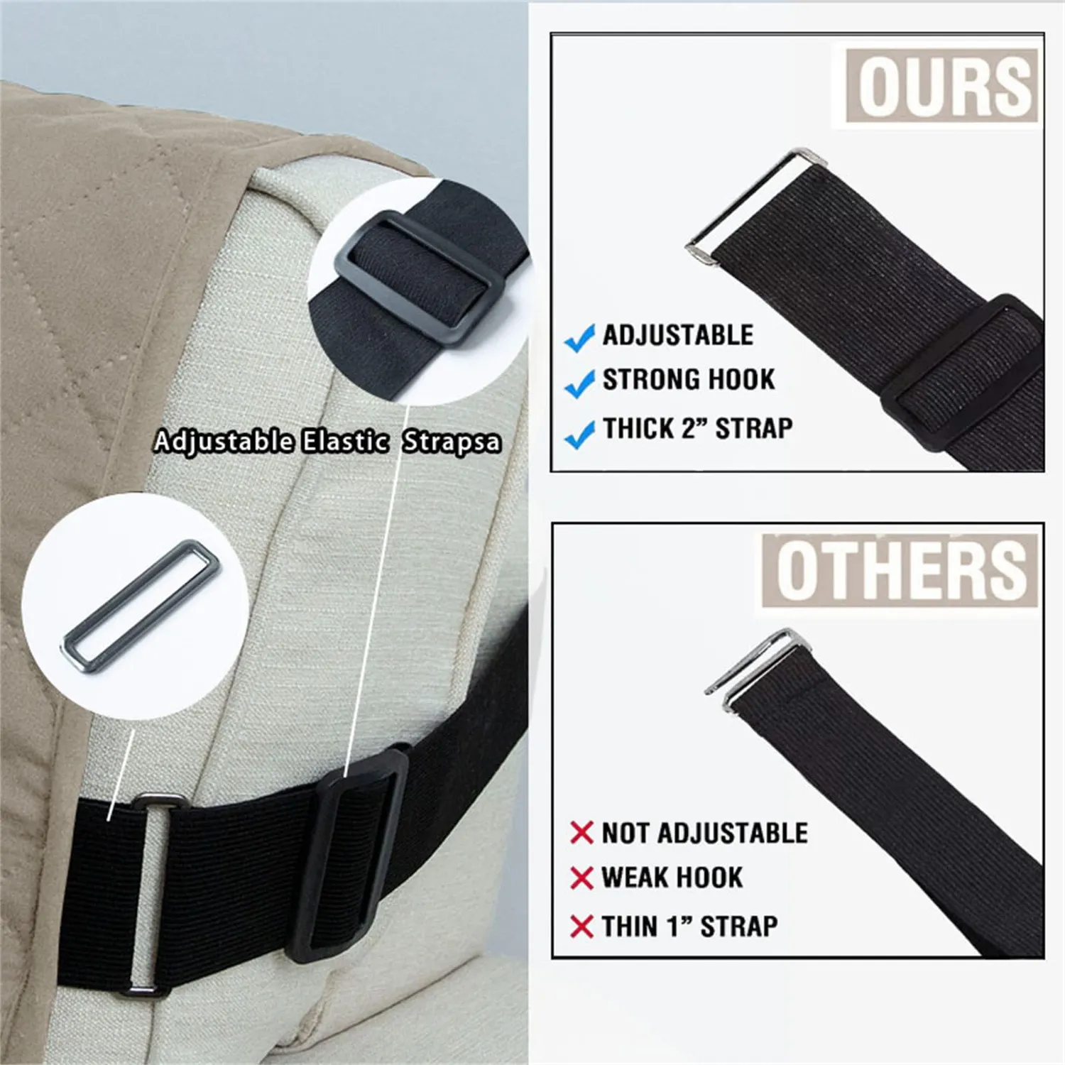 HonunGron Sofa Überzug 3 Sitzer Khaki wasserdicht
