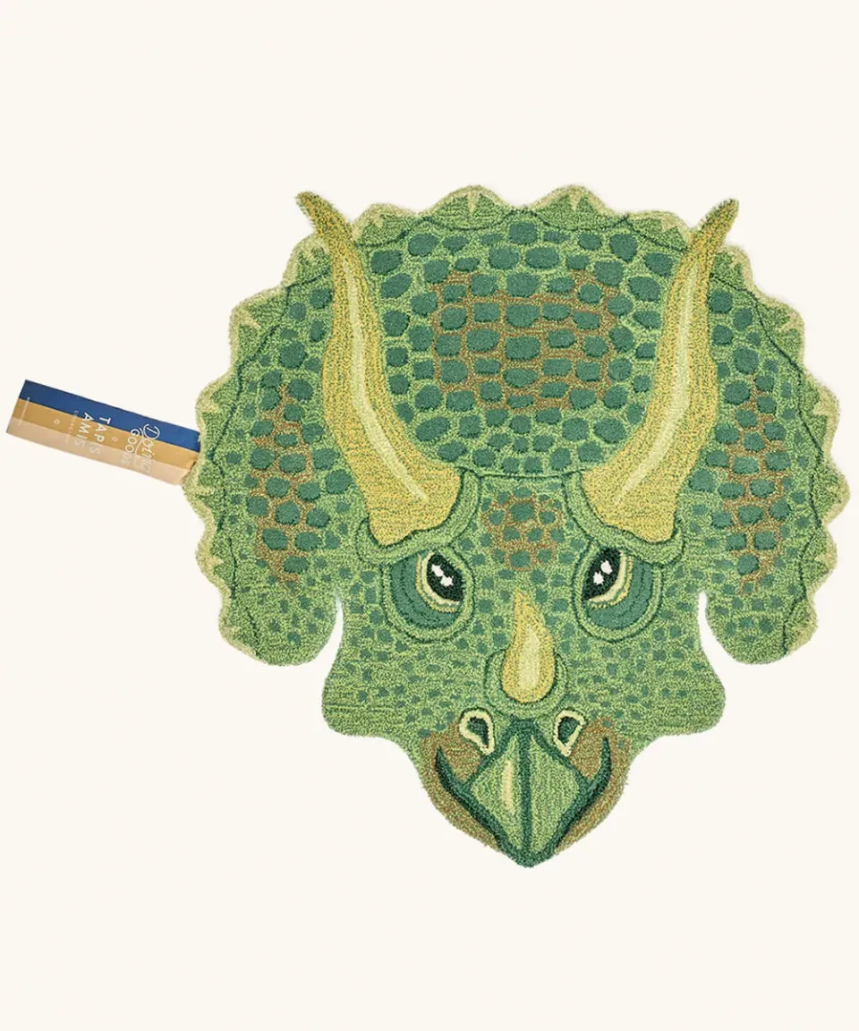 Doing Goods Triceratops Dino Teppich Large Grün 95cm