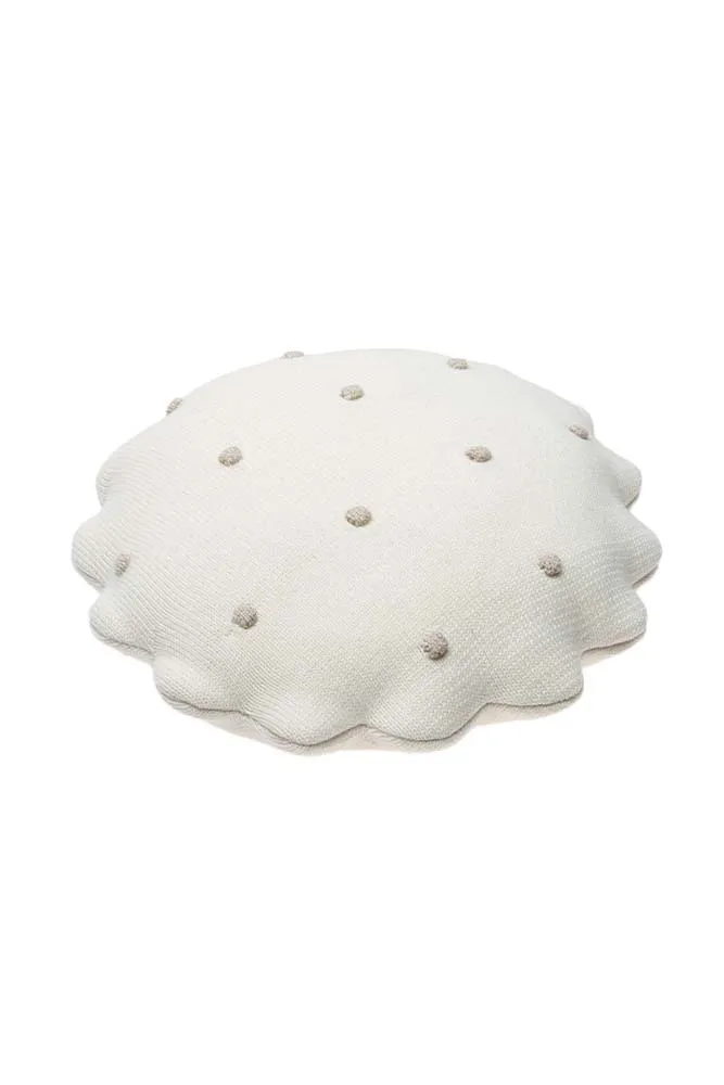 Lorena Canals Biscuit Kissen rund 25x25 Ivory gestrickt