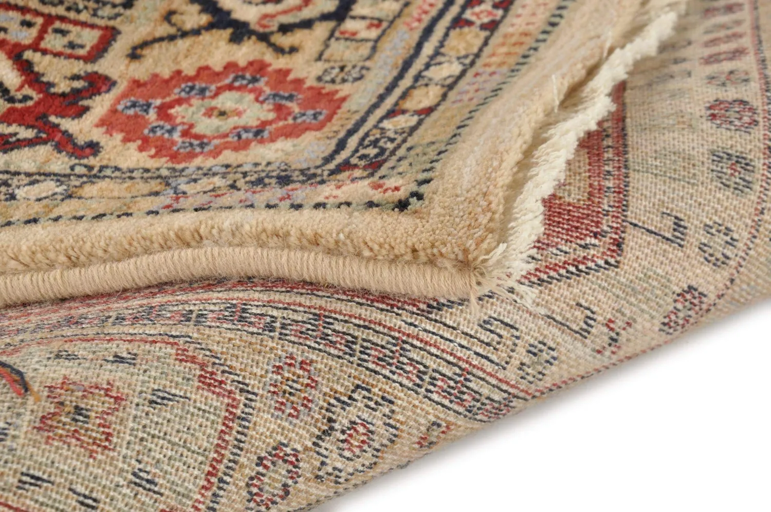 THEKO Saharna Teppich 80x150 cm Beige Schurwolle