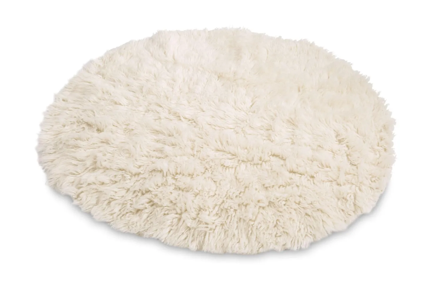 THEKO Flokos 1250 Teppich Natur 100 cm rund Schurwolle