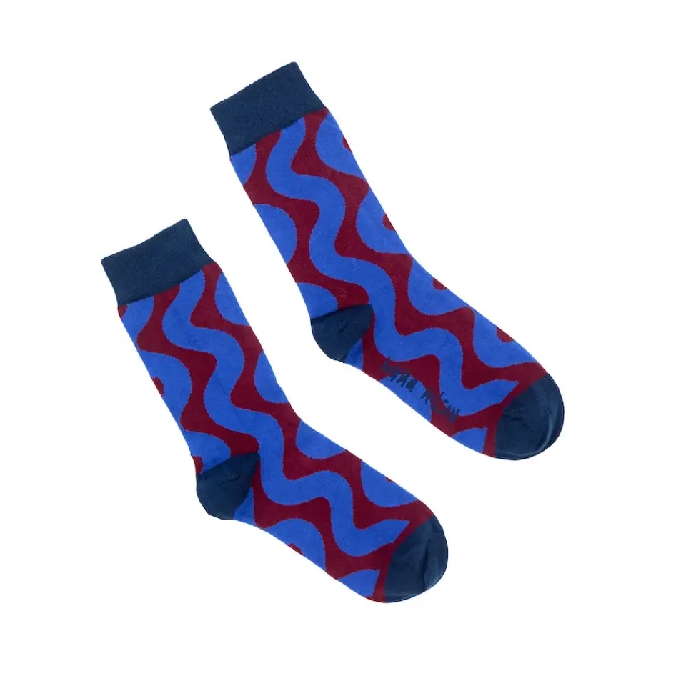 Donna Wilson Wiggle Blue Socken Bio-Baumwolle
