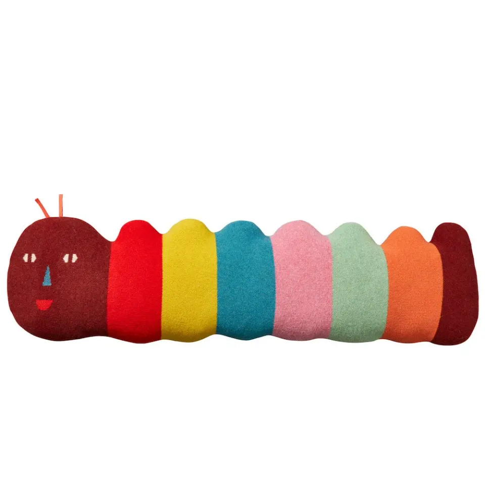 Donna Wilson Caterpillar Nackenrolle Wolle 120 cm bunt