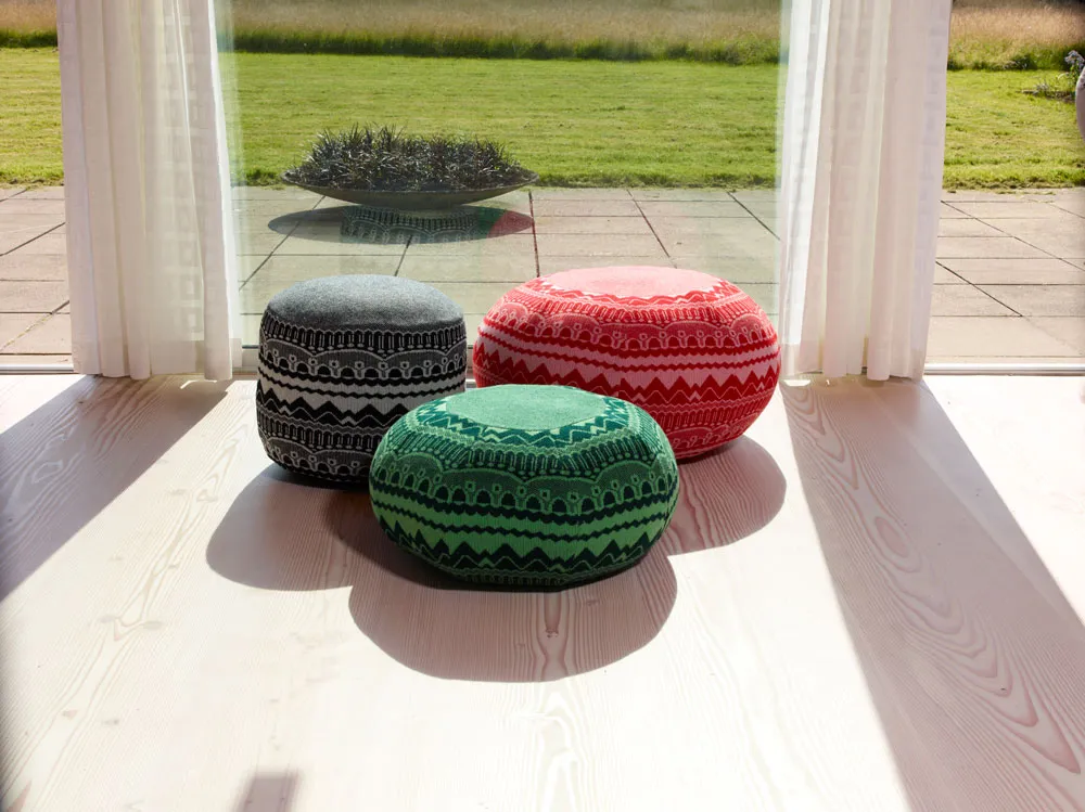 Donna Wilson Ernest ZigZag Pouf grün 60 cm
