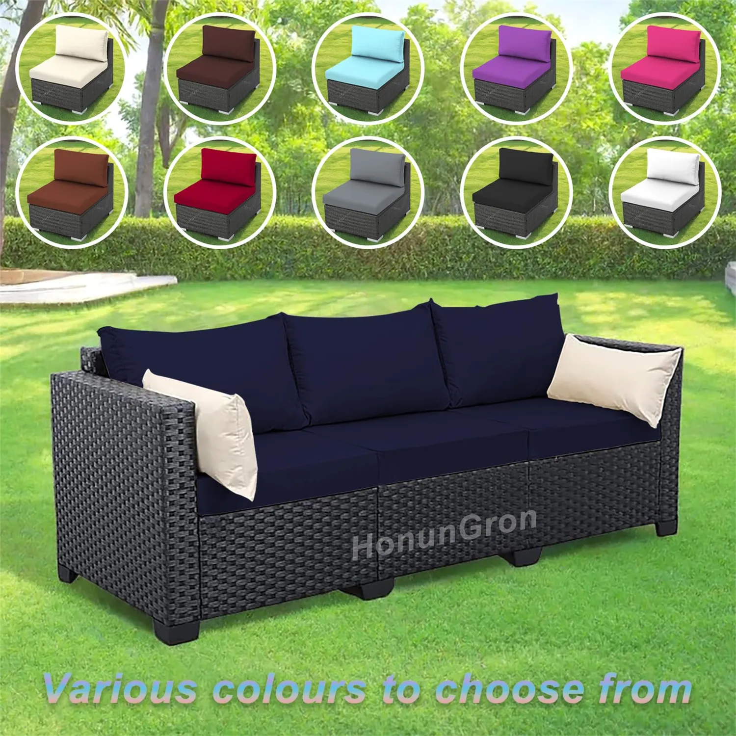 HonunGron Sitzkissenbezug Lounge Marine 100-125cm 1Stk