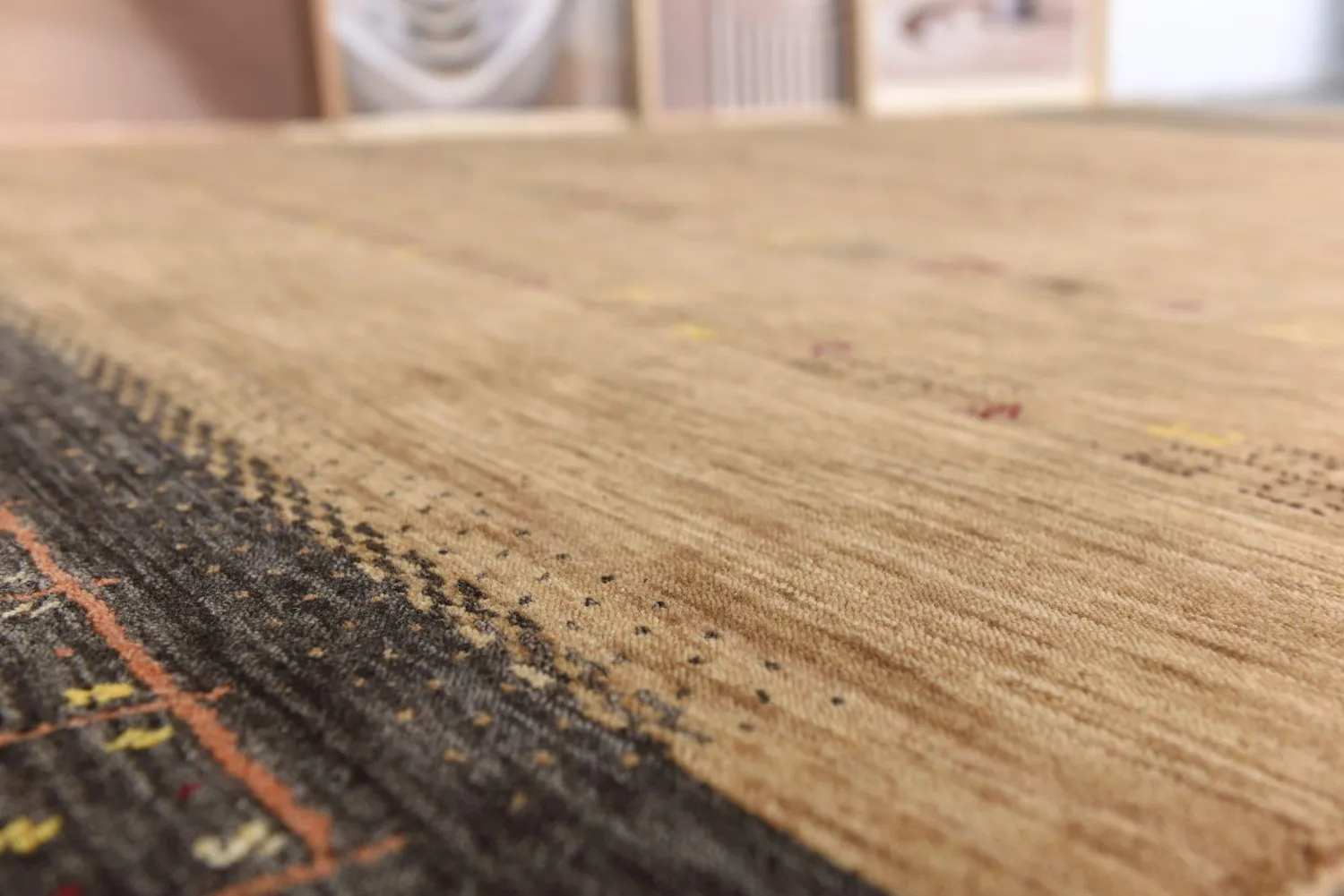 THEKO Lori Dream Gold Teppich 70x140 Hellbraun Schurwolle