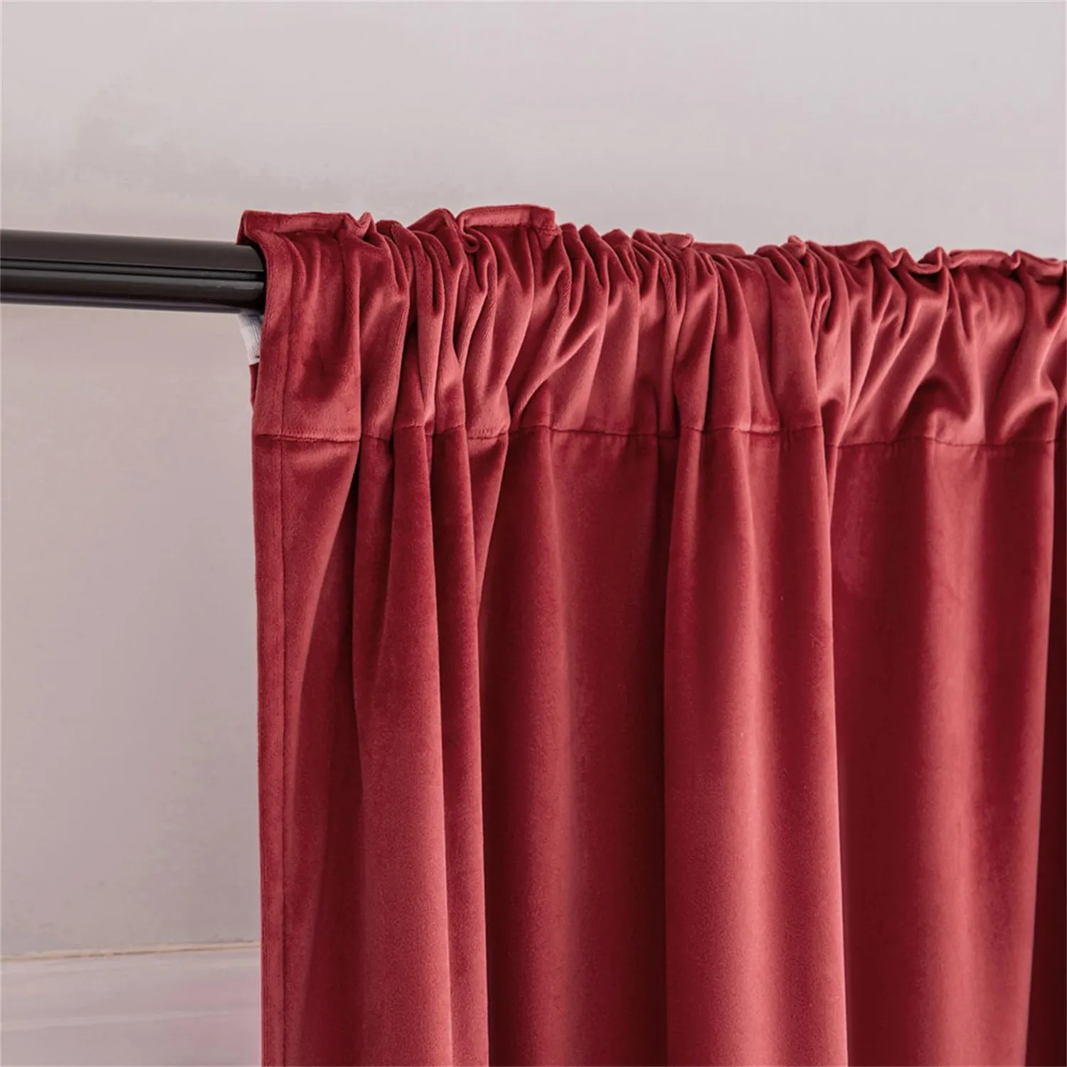 HonunGron Vorhang B100xL160cm Rot Samt 2er-Set