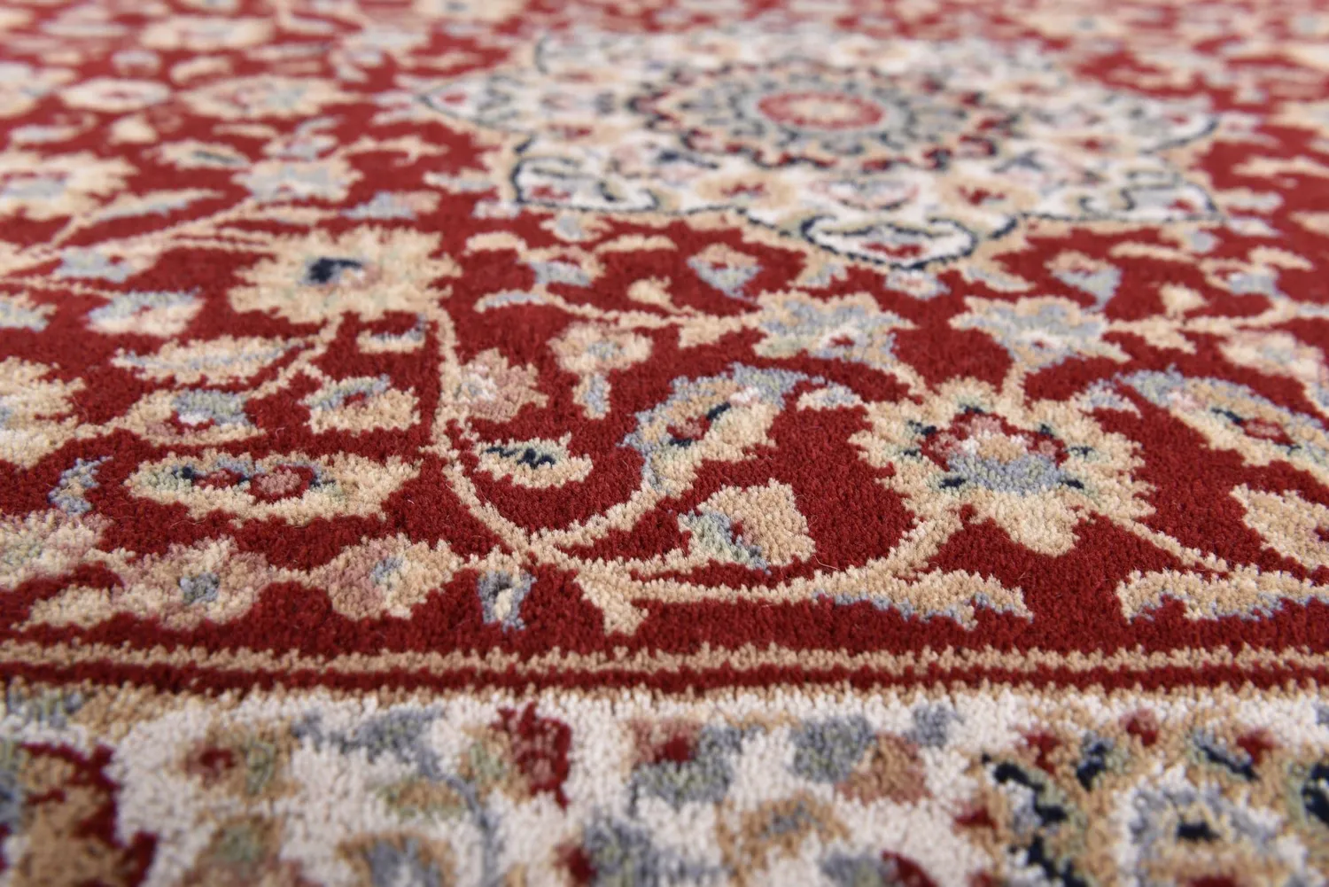 THEKO Dolna Wollteppich 50x80 cm Rot Flachgewebe