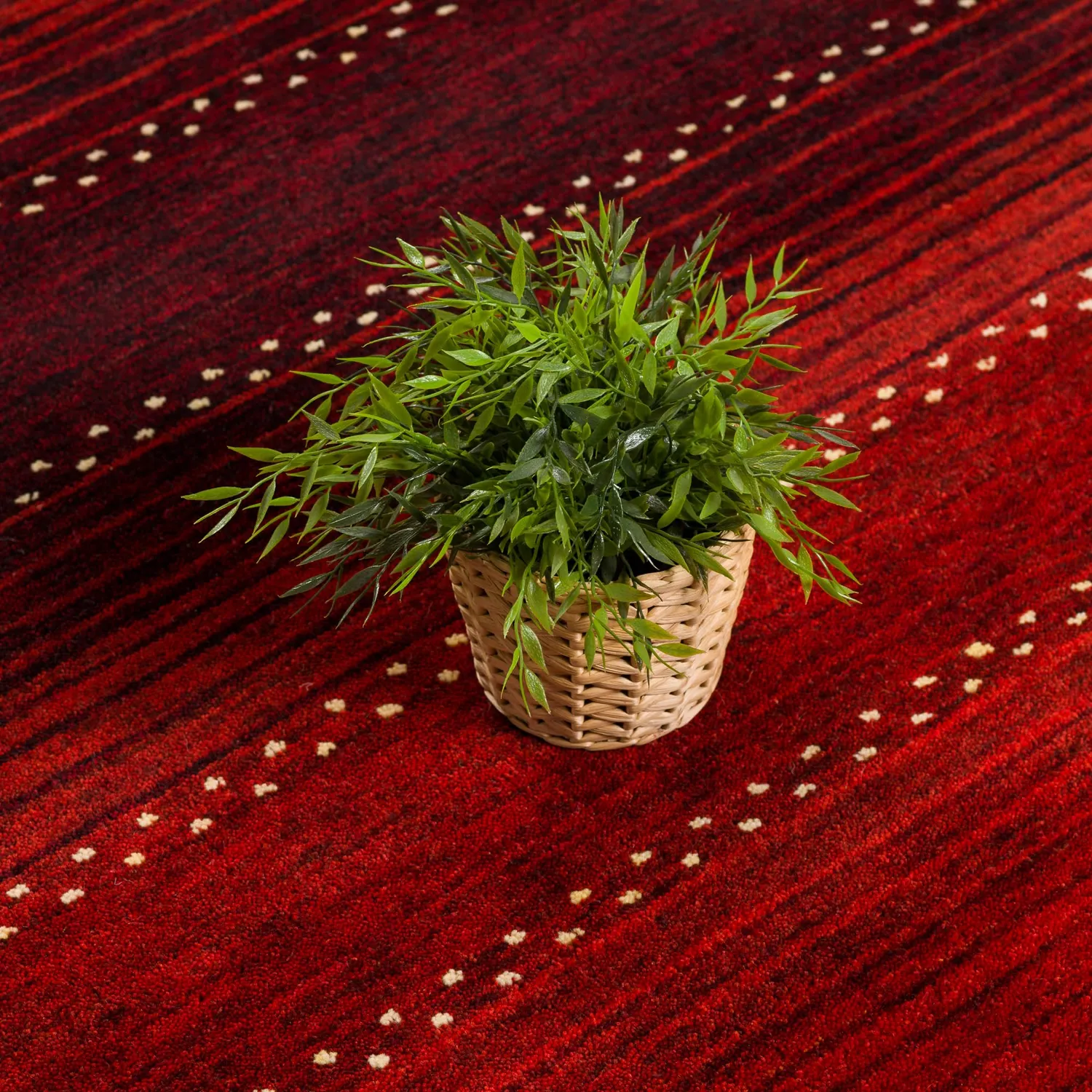 THEKO Indo Gabbeh Indira Teppich 140x200 Rot Schurwolle