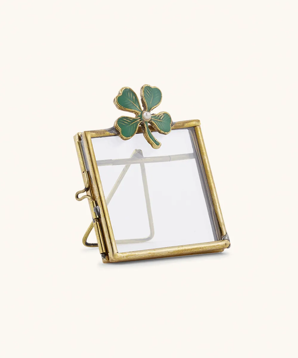 Doing Goods Lucky Mini Bilderrahmen Kleeblatt Messing