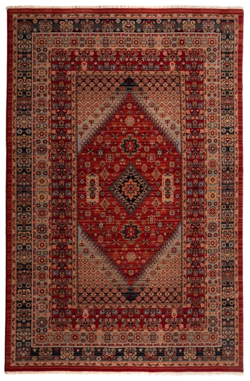 THEKO Saharna Wollteppich 60x90cm Rot Neuseeland-Wolle