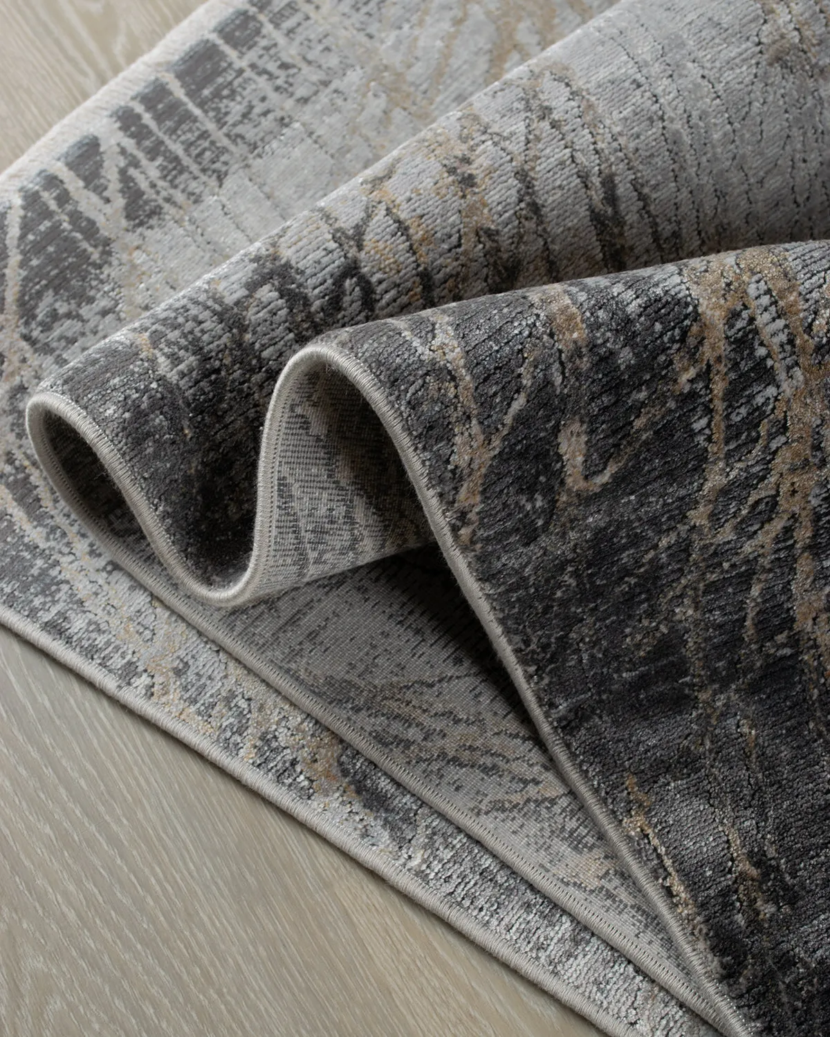 HC Interior Rugs Luton 8100-022 Teppich Grau Viskose