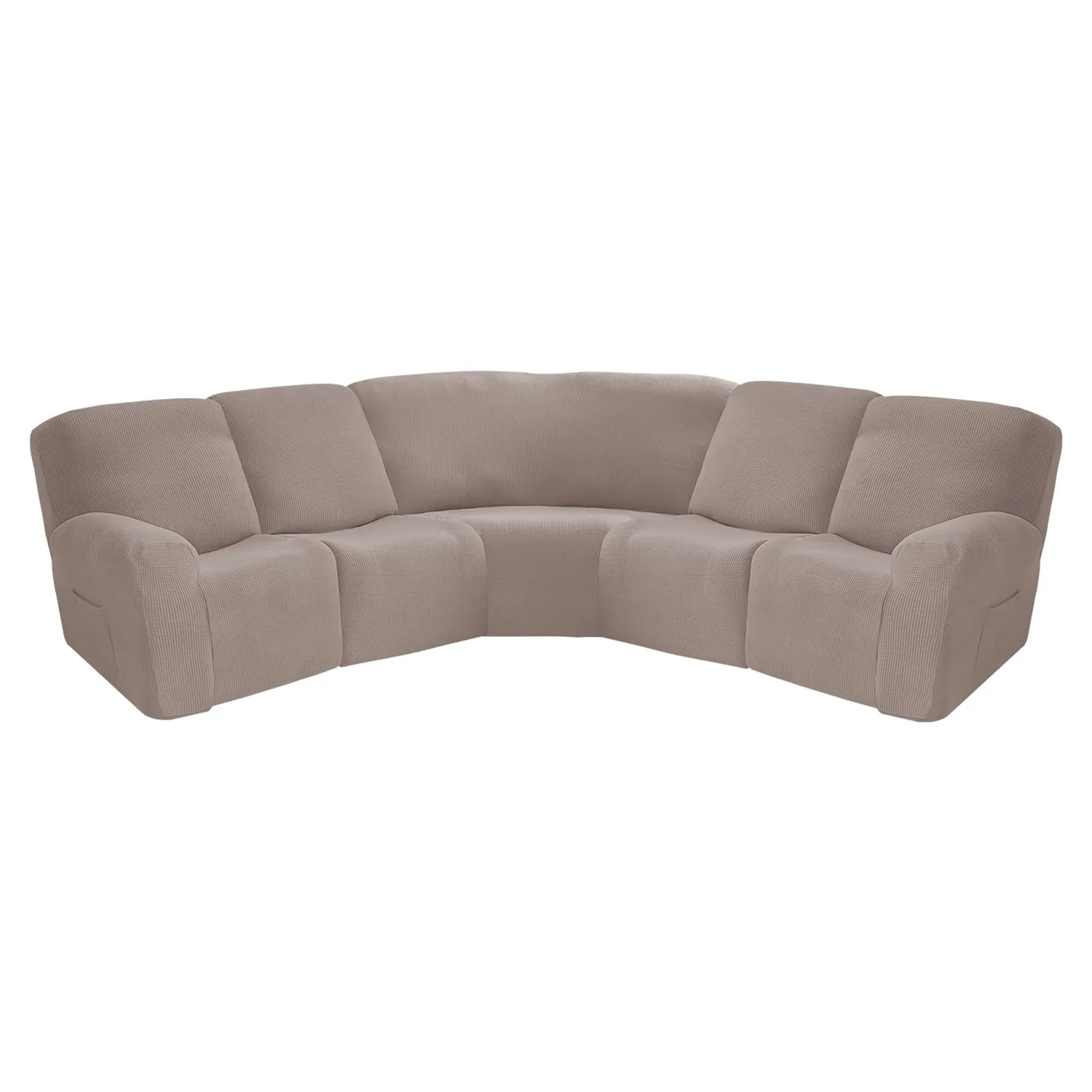 HonunGron Ecksofa Bezug 5-Sitzer Jacquard Dunkelgrün 7-teilig
