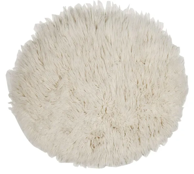 THEKO Flokos 1250 Teppich Natur 100 cm rund Schurwolle