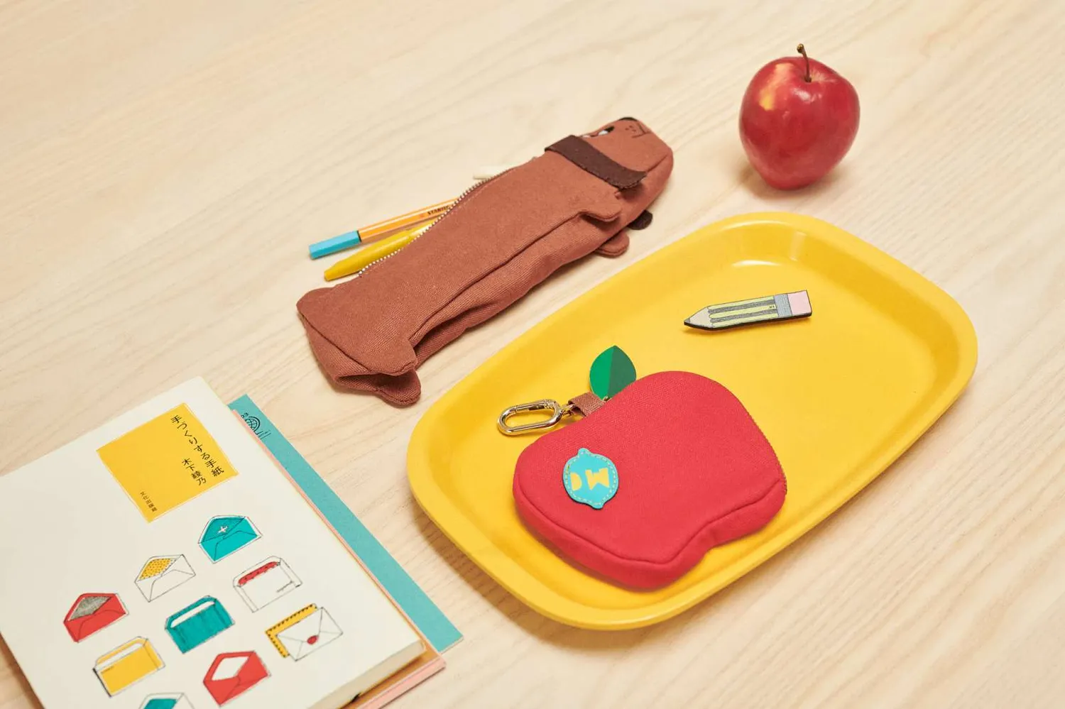 Donna Wilson Apple Mini-Täschchen 12x10 Baumwolle mit Clip