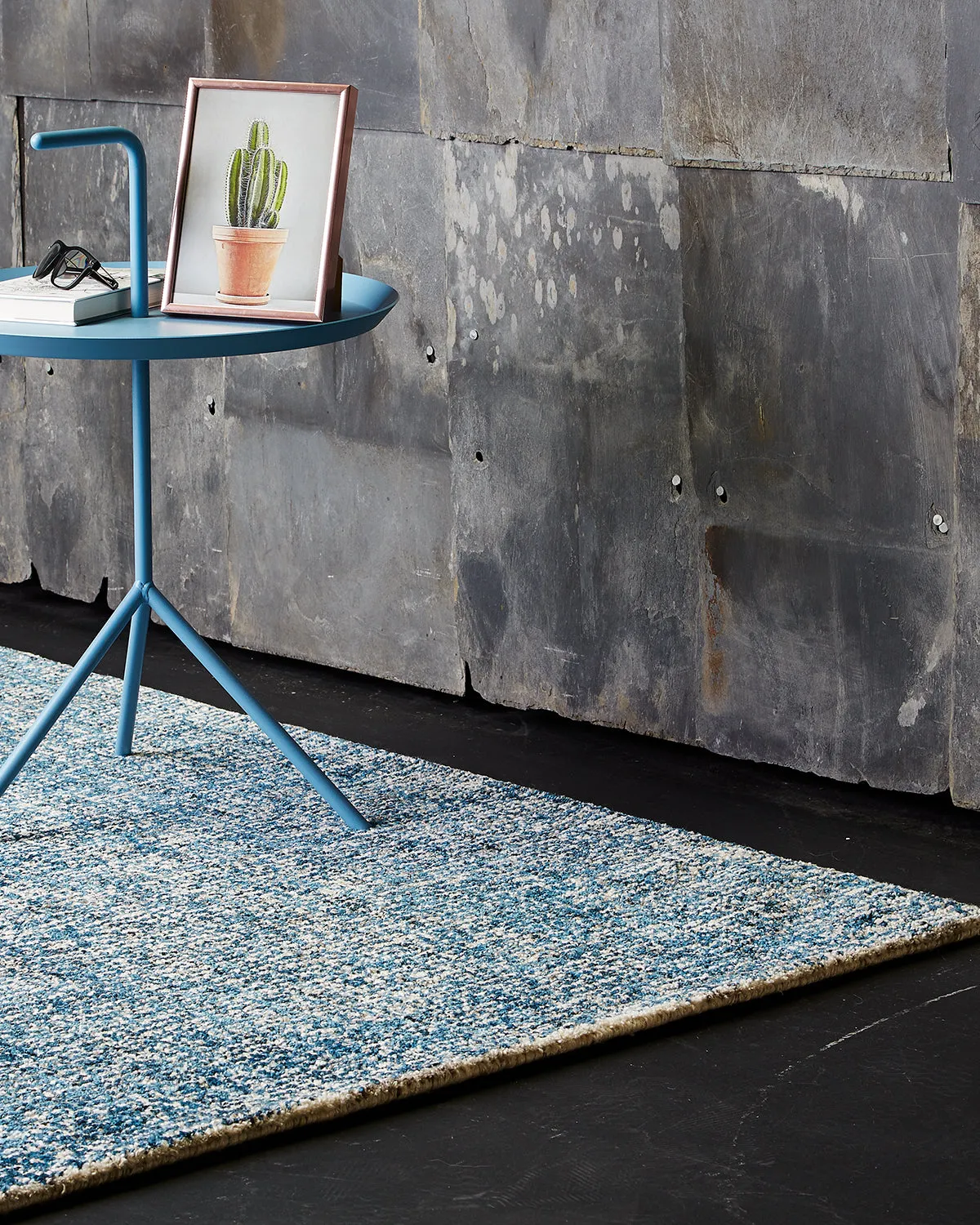HC Interior Rugs Dundee 8124-090 Teppich Weiß-Petrol Wolle