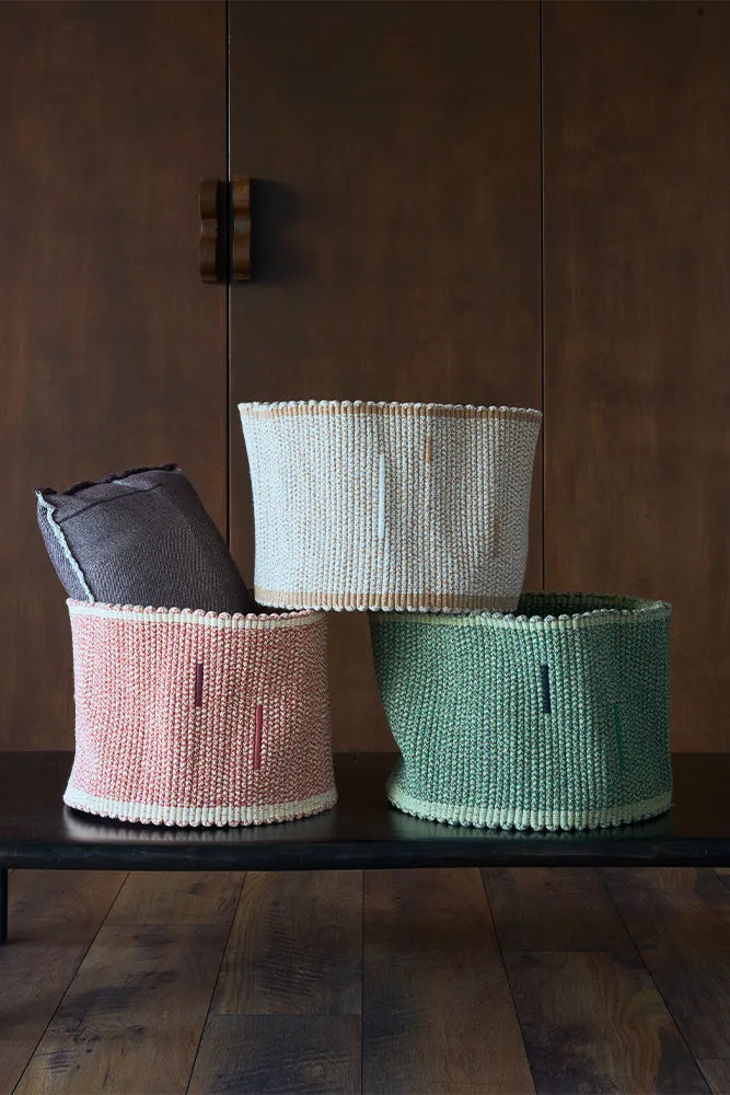 Lorena Canals Handloom Basket Vertical Monstera Korb Ø35x25 cm grün