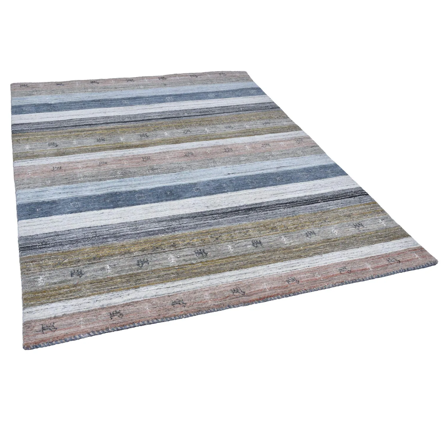 THEKO Nebraska Wollteppich 70x140 cm Bunt Schurwolle