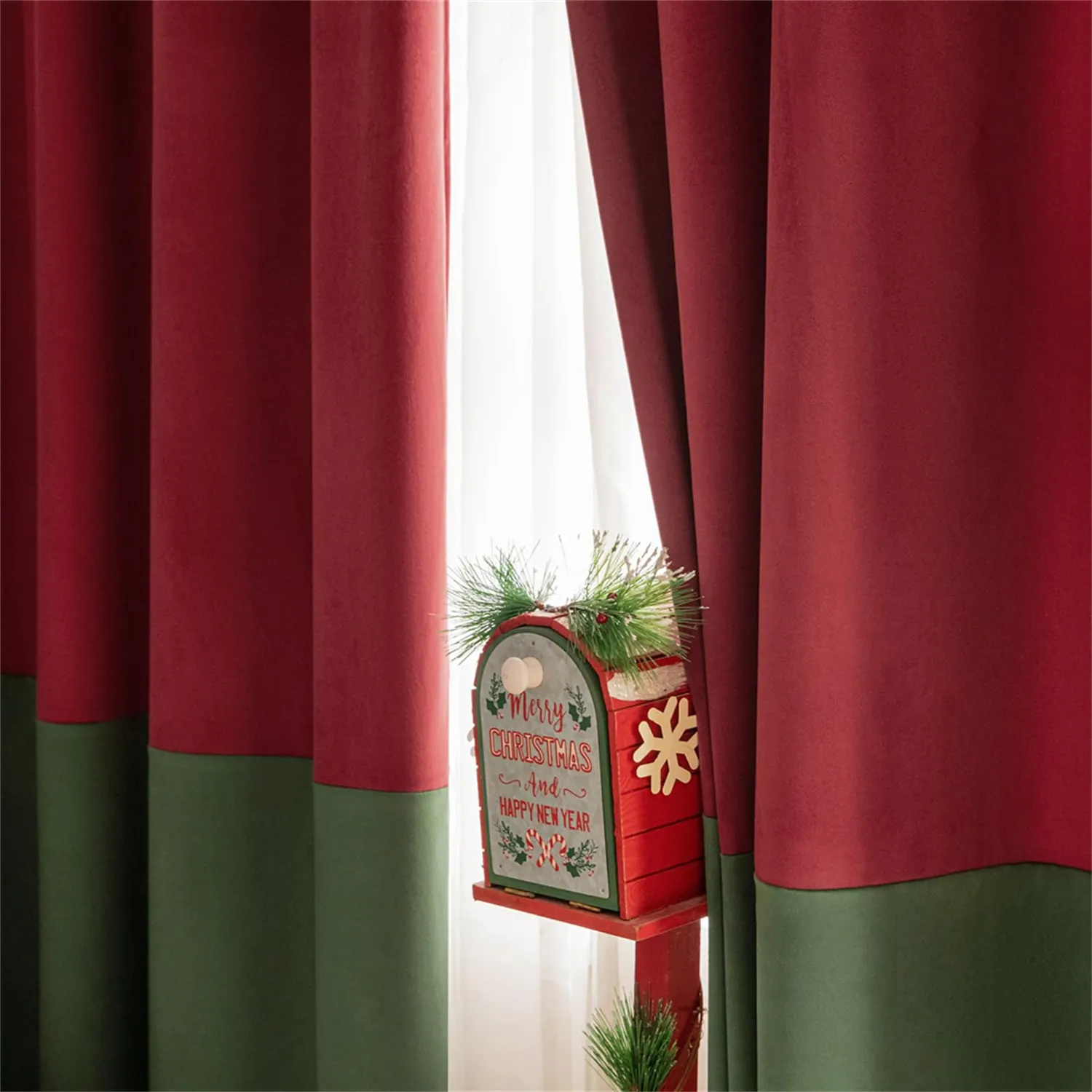 HonunGron Vorhang B100xL160cm Rot Samt 2er-Set