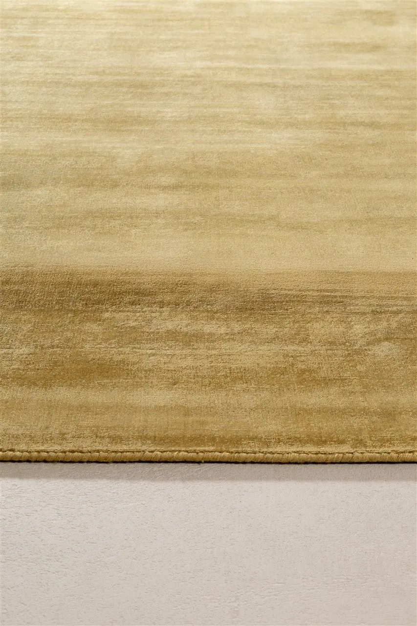 Amini Grace Mustard Teppich 200x300 Wolle Seide meliert