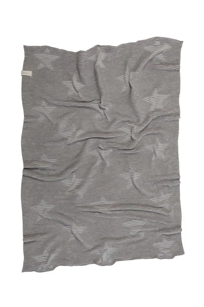 Lorena Canals Hippy Stars Pearl Grey Babydecke 90x120 Baumwolle
