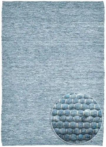 THEKO Alpen Wollteppich blau – 100% Schurwolle handgewebt