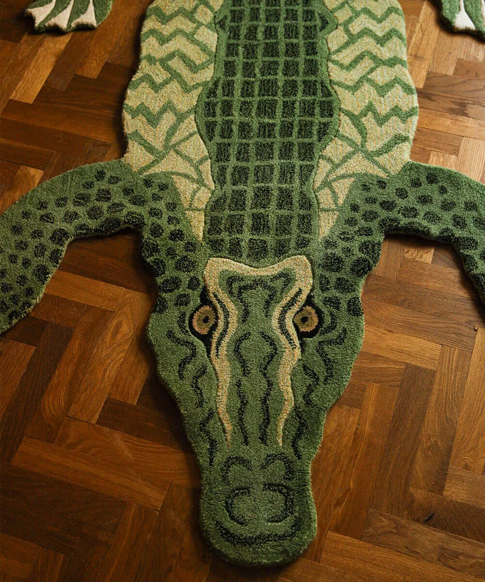 Doing Goods Coolio Crocodile XL Teppich Wolle Krokodil
