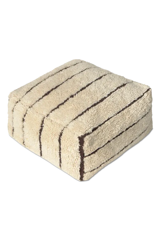 Lorena Canals Lines Pouf 45x45 Natur gestreift
