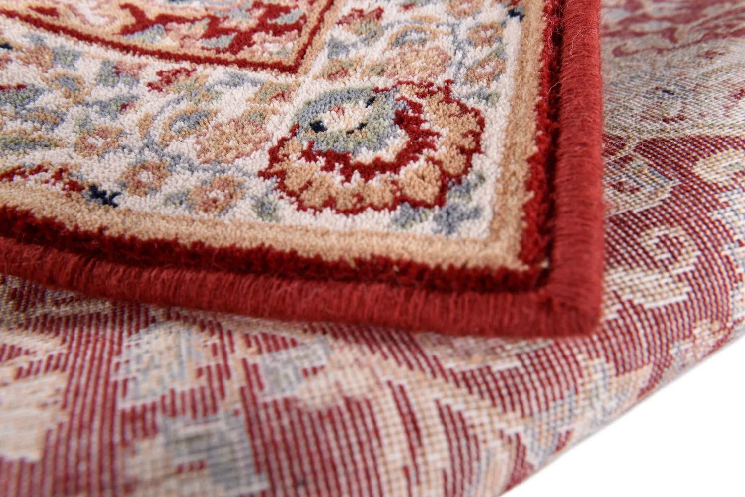THEKO Dolna Wollteppich 50x80 cm Rot Flachgewebe