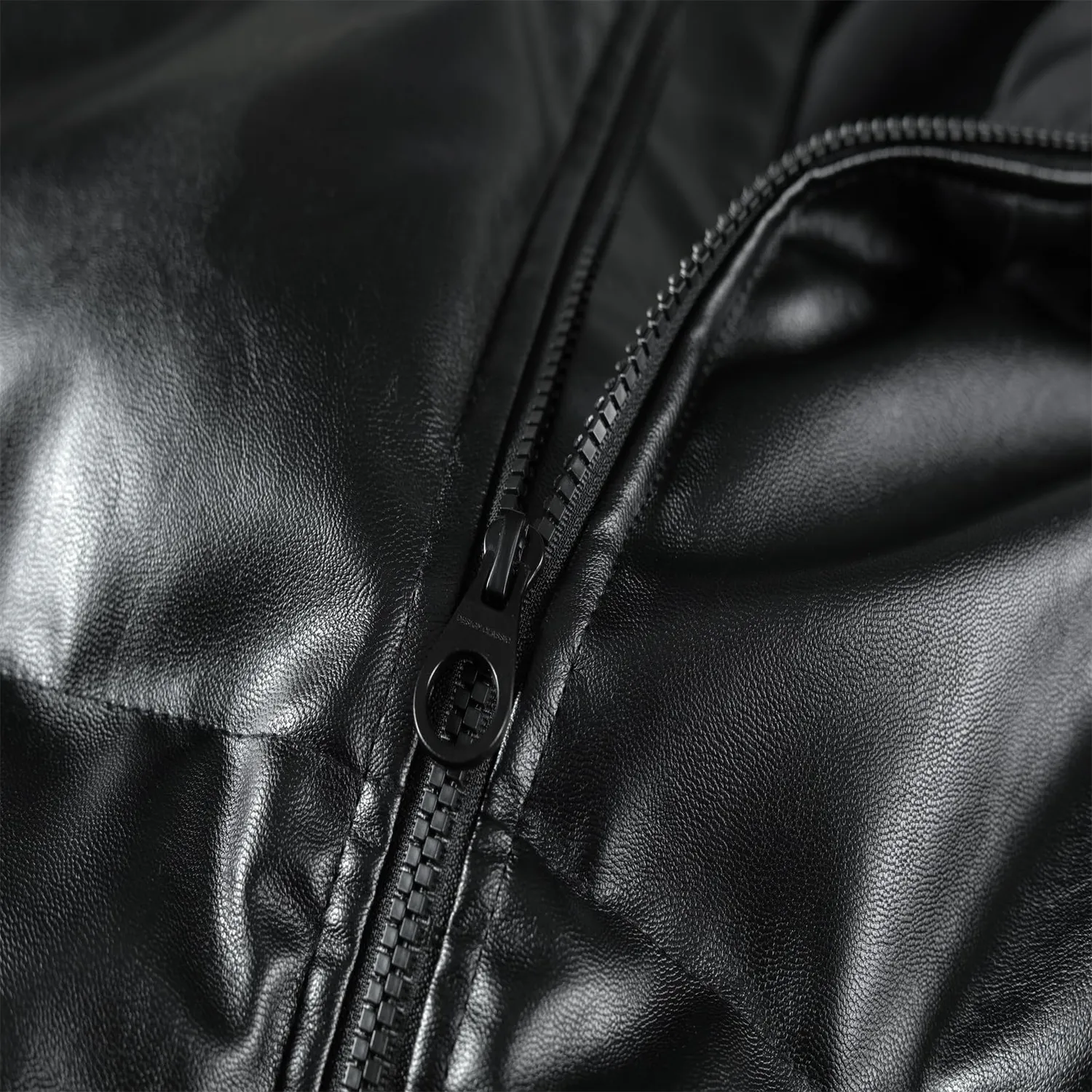 HonunGron Herren Winterjacke Kunstleder Winddicht Wasserdicht