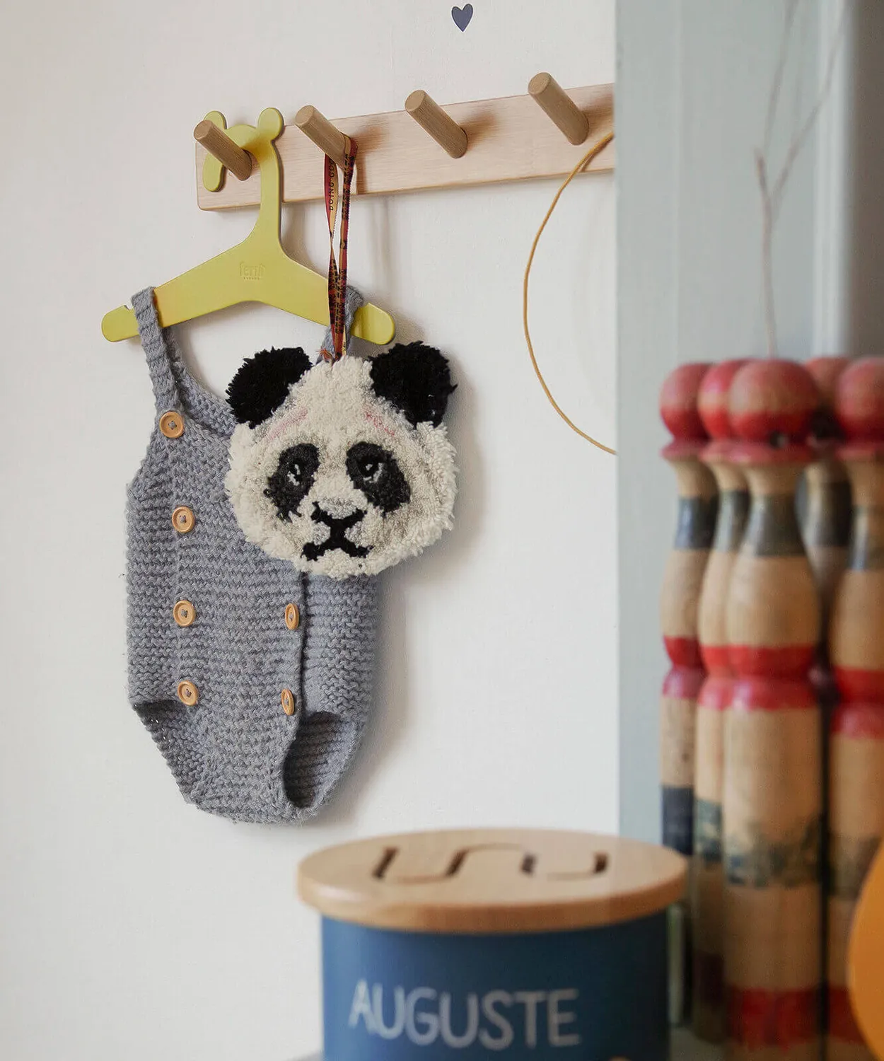 Doing Goods Tapis Amis Plumpy Panda Wandbehang Wolle
