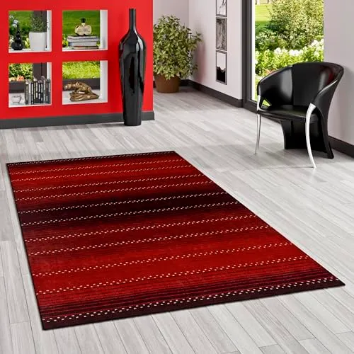 THEKO Indo Gabbeh Indira Teppich 140x200 Rot Schurwolle