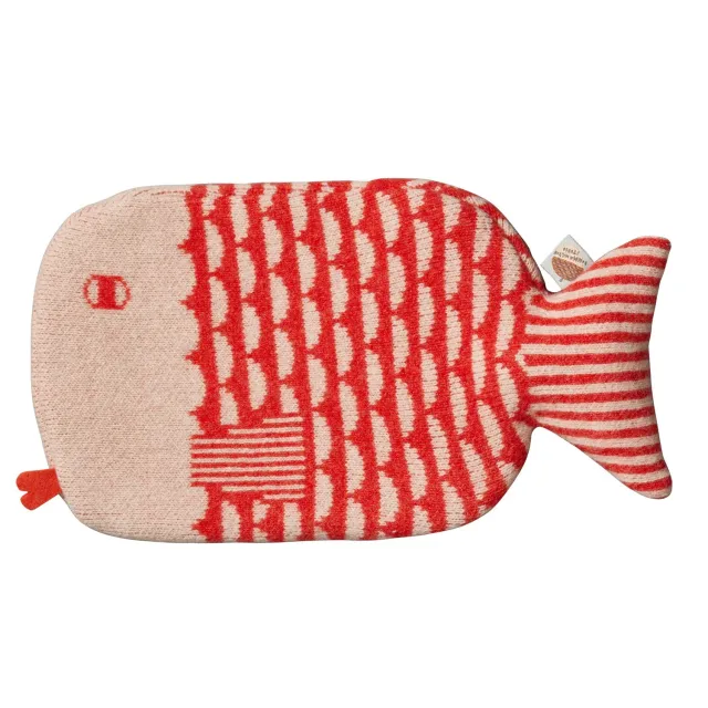 Donna Wilson Finn Wärmflasche Orange Fisch 36x22cm Wolle